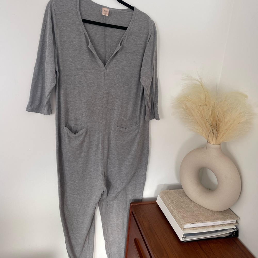 Smash + Tess Heather Gray Women's Pajama Jumpsuit